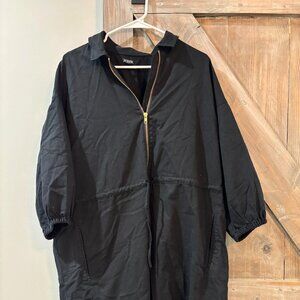 J.Crew Black Zip-Front Utility Dress – Size 14 – Minimalist Chic